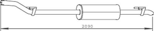 DINEX Kipufogódob, középső 56322_DIN