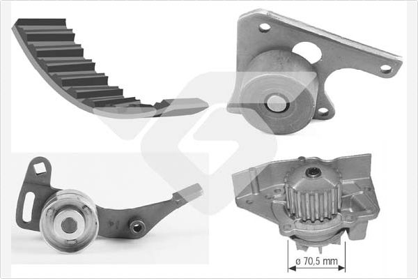HUTCHINSON Vezérműszíjkészlet vízpumpával KH01WP30_HUT
