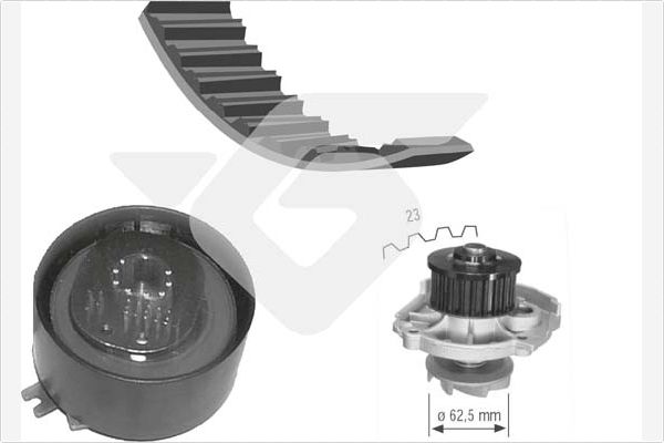 HUTCHINSON Vezérműszíjkészlet vízpumpával KH139WP46_HUT