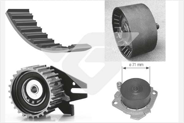 HUTCHINSON Vezérműszíjkészlet vízpumpával KH184WP25_HUT