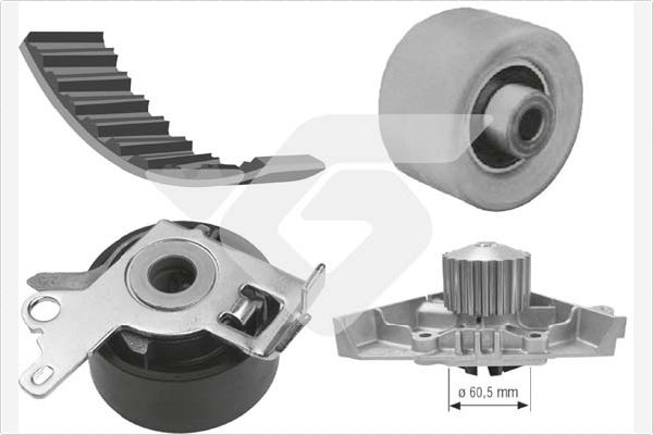 HUTCHINSON Vezérműszíjkészlet vízpumpával KH227WP49_HUT