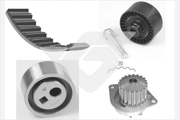HUTCHINSON Vezérműszíjkészlet vízpumpával KH23WP17_HUT
