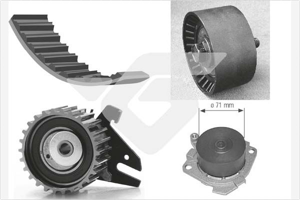 HUTCHINSON Vezérműszíjkészlet vízpumpával KH273WP25_HUT