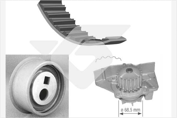 HUTCHINSON Vezérműszíjkészlet vízpumpával KH45WP12_HUT