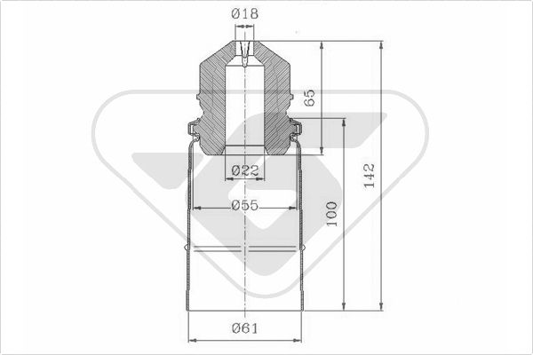 HUTCHINSON Lengéscsillapító porvédő+ütköz KP076_HUT