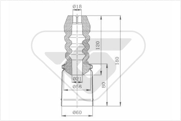 HUTCHINSON Lengéscsillapító porvédő+ütköz KP082_HUT