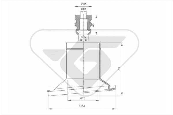 HUTCHINSON Lengéscsillapító porvédő+ütköz KP093_HUT