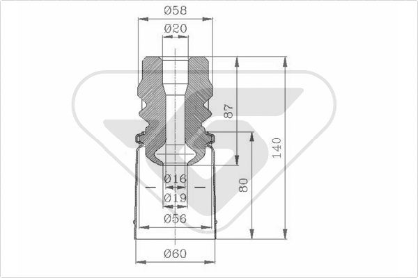 HUTCHINSON Lengéscsillapító porvédő+ütköz KP097_HUT