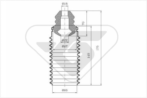 HUTCHINSON Lengéscsillapító porvédő+ütköz KP104_HUT