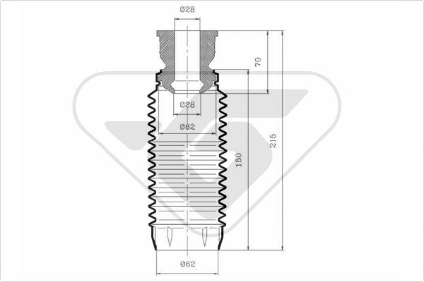 HUTCHINSON Lengéscsillapító porvédő+ütköz KP105_HUT