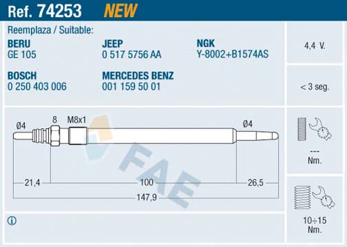 FAE 74253_FAE Izzítógyertya