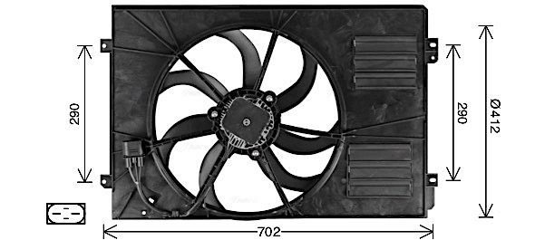 AVA Ventilátor, vízhűtő AI7523