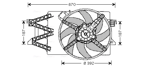 AVA Ventilátor, vízhűtő FD7514