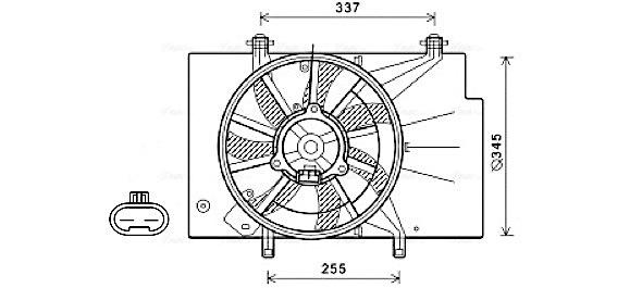 AVA Ventilátor, vízhűtő FD7582