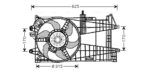 AVA Ventilátor, vízhűtő FT7523