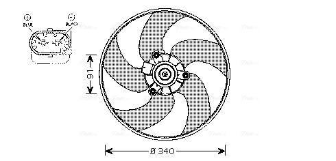 AVA Ventilátor, vízhűtő PE7522