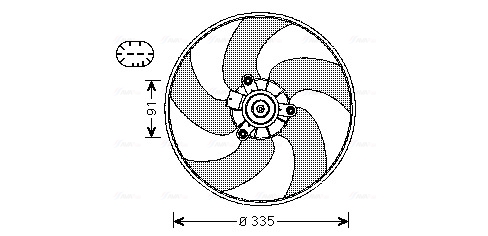 AVA Ventilátor, vízhűtő PE7553