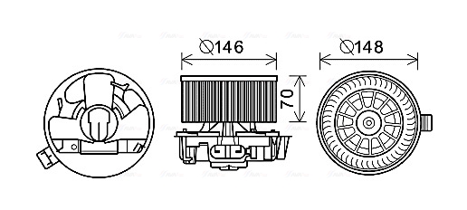 AVA Ventilátor, utastér RT8576