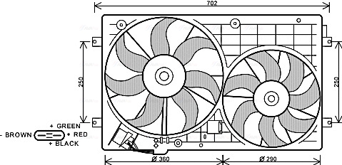 AVA Ventilátor, vízhűtő VN7528