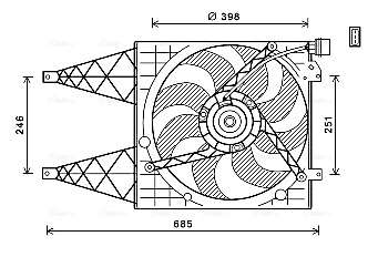 AVA Ventilátor, vízhűtő VN7532