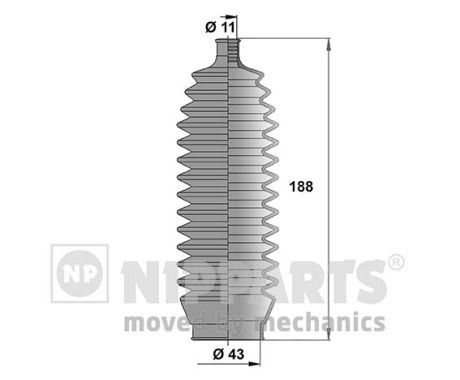 NIPPARTS Kormánymű porvédő készlet J2855000_NIP