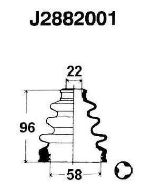 NIPPARTS Féltengely gumiharang készlet J2882001_NIP