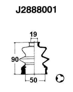 NIPPARTS Féltengely gumiharang készlet J2888001_NIP