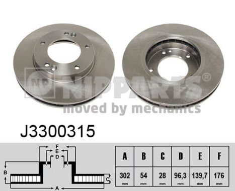 NIPPARTS Első féktárcsa J3300315_NIP