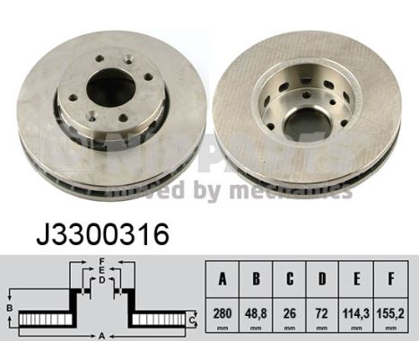 NIPPARTS Első féktárcsa J3300316_NIP