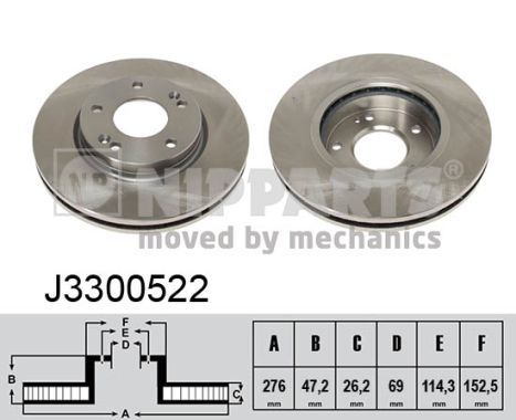 NIPPARTS Első féktárcsa J3300522_NIP