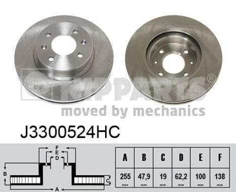 NIPPARTS Első féktárcsa J3300524HC_NIP