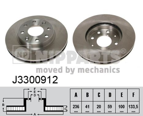 NIPPARTS J3300912_NIP Első féktárcsa