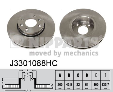 NIPPARTS Első féktárcsa J3301088HC_NIP