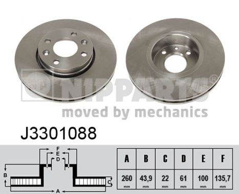 NIPPARTS Első féktárcsa J3301088_NIP