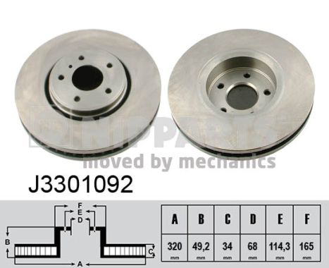 NIPPARTS Féktárcsa, mind J3301092_NIP