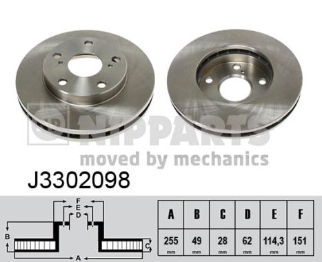 NIPPARTS Első féktárcsa J3302098_NIP