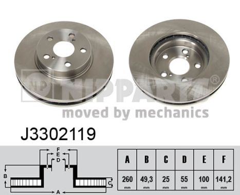 NIPPARTS Első féktárcsa J3302119_NIP