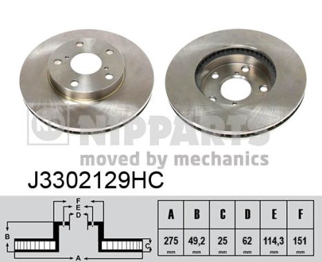 NIPPARTS Első féktárcsa J3302129HC_NIP