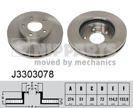 NIPPARTS Első féktárcsa J3303078_NIP