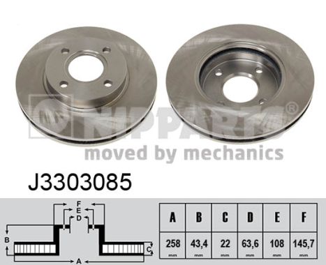 NIPPARTS Első féktárcsa J3303085_NIP