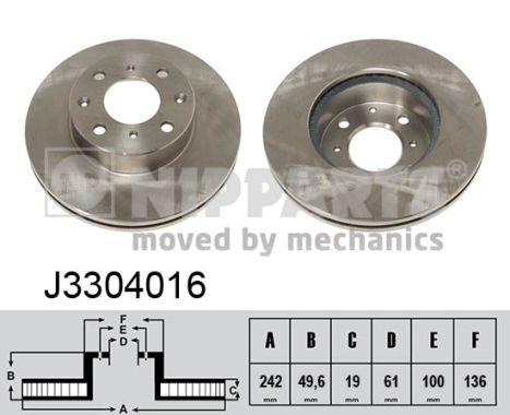 NIPPARTS Első féktárcsa J3304016_NIP