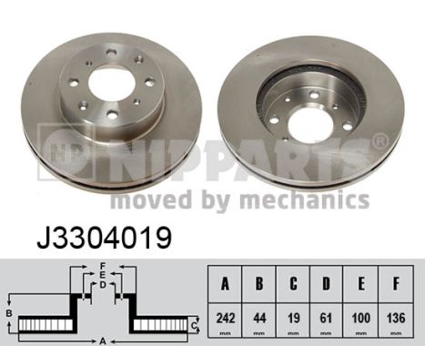 NIPPARTS Első féktárcsa J3304019_NIP