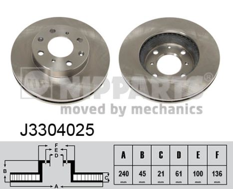 NIPPARTS Első féktárcsa J3304025_NIP