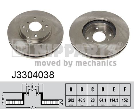 NIPPARTS Első féktárcsa J3304038_NIP