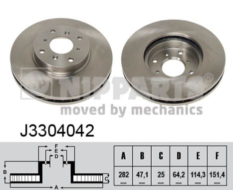 NIPPARTS Első féktárcsa J3304042_NIP