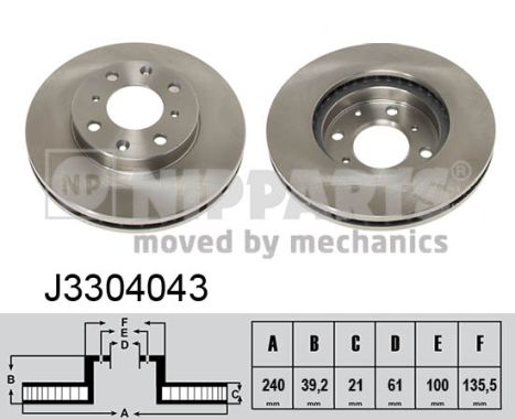 NIPPARTS Első féktárcsa J3304043_NIP