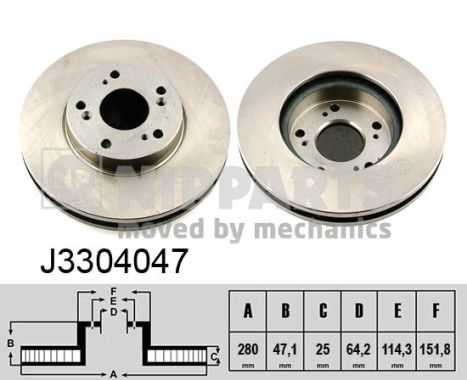 NIPPARTS Első féktárcsa J3304047_NIP