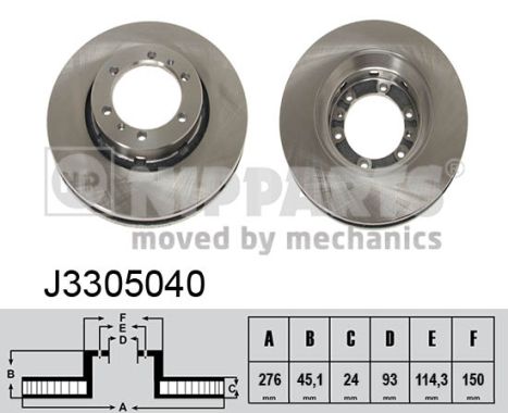 NIPPARTS Első féktárcsa J3305040_NIP