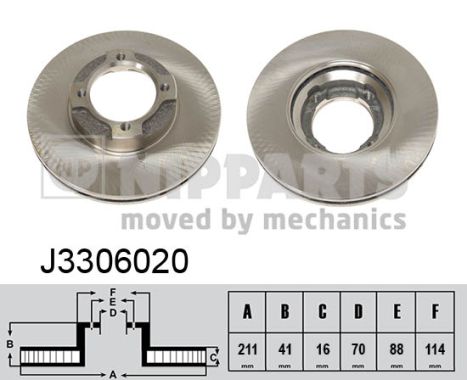 NIPPARTS Első féktárcsa J3306020_NIP