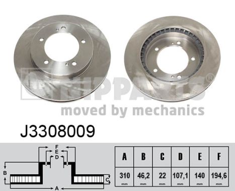 NIPPARTS Első féktárcsa J3308009_NIP